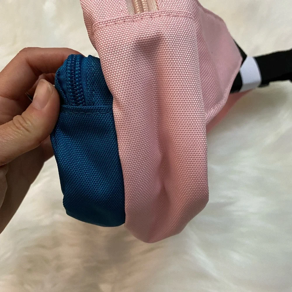 Pink and Teal Two-Tone Women's Pouch Bag
